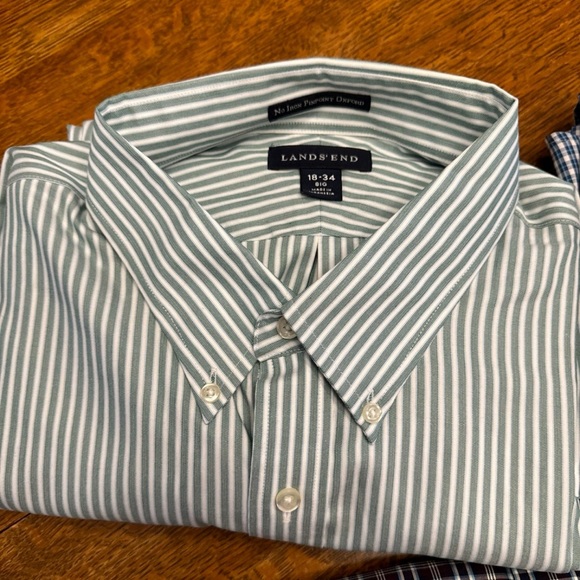 Lot of three lands end dress casual shirts casual 18x34 Big - Picture 6 of 6